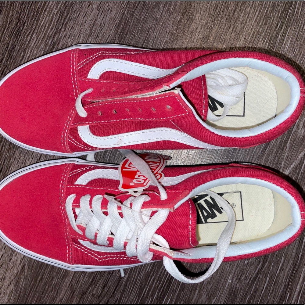 Red old skool vans